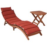 Gardenson VRTNI LEŽALNIK rdeča, bež, barve lesa evkaliptusa | Shoptok.si