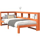  Knjižna postelja brez ležišča vošč. rjava 90x200 cm borovina, (21792407) | Shoptok.si