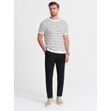 Ombre Men's chino pants with elastic waistband SLIM FIT - black | Eponuda.ba
