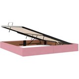  Krevet S LED lampica s uzglavljem Ružičasta 200 x 200 cm Baršun | shoptok.hr