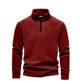 Dewberry 49143 Half Zipper Stand Collar Mens Fleece-BORDEAUX | Shoptok.si