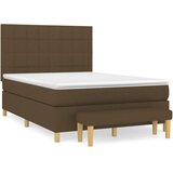  Krevet s oprugama i madracem tamnosmeđi 140 x 190 cm od tkanine | shoptok.hr