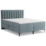 Makamii Svetlo modra boxspring postelja s prostorom za shranjevanje 160x200 cm Puhala – Cene