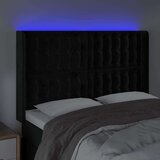  Uzglavlje crno 147x16x118/128 cm baršunasto | shoptok.hr