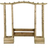  Vrtna pergola s klopjo in koriti impregnirana trdna borovina, (20758585) | Shoptok.si