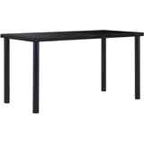  Blagovaonski stol crni 140 x 70 x 75 cm od kaljenog stakla