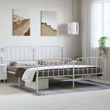  Metalni okvir kreveta uzglavlje i podnožje bijeli 183x213 cm | shoptok.hr