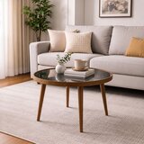 Hanah home Polen klub sto 80 × 80 × 48 cm, orah/crni mermer Cene