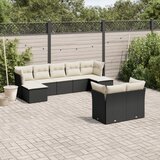 vidaXL 9-dijelni set vrtnih sofa s jastucima crni od poliratana | shoptok.hr