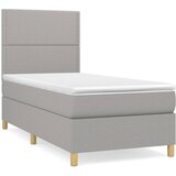  Okvir kreveta s oprugama i madrac svjetlosivi 90x200cm tkanina | shoptok.hr