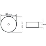 vidaXL Keramični umivalnik okrogel črne barve 41,5x13,5 cm | Shoptok.si