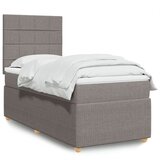 vidaXL Box spring postelja z vzmetnico taupe 90x200 cm blago | Shoptok.si
