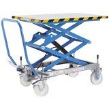 eurokraft pro dvižni mizni voziček z dvojnimi škarjami, nosilnost 500 kg, območje dviga 380 - 1315 mm, kolesa iz poliamida cene