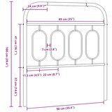  Metalno zamjensko uzglavlje crno 90 cm | shoptok.hr