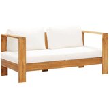  Sofa s jastukom 140 cm masivno bagremovo drvo krem bijela Cijene