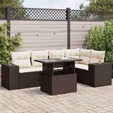 vidaXL 6-dijelni set vrtnih sofa od poliratana s jastucima smeđi | shoptok.hr