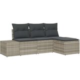 4-dijelni vrtni kauč set s jastučićima svjetlosivi poli ratan | shoptok.hr