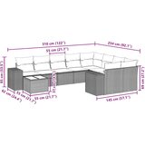  10-dijelni set vrtnih sofa s jastucima crni od poliratana | shoptok.hr