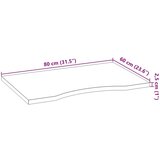 vidaXL Mizna plošča rjava 80x60x2,5 cm trdna hrastovina pravokotna | Shoptok.si