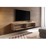 P & B nizka omarica lowa, črna, barva hrasta, led | Shoptok.si