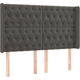 The Living Store vzglavje z ušesi temno sivo 163x16x118/128 cm žamet - vzglavje, (21418364) | Shoptok.si