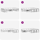  Set vanjskih sofa s jastukom 11 pcs Bijela i crna | shoptok.hr