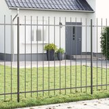  Ograde za vrt s vrhom u obliku koplja siva 10 2x1 5 m čelik Cijene