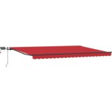 vidaXL ročna retraktibilna tenda z LED Rdeča 500x300 cm, tenda zamenjava tkanine za 5x3 m okvir Rdeča | Shoptok.si