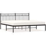 Metalni okvir za krevet s uzglavljem crni 183x213 cm | shoptok.hr