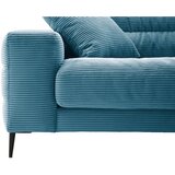 Pure Home Lifestyle SEDEŽNA GARNITURA, rebrasti žamet barve petroleja | Shoptok.si