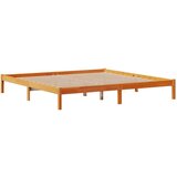 vidaXL Posteljni okvir z vzglavjem voščeno rjava 200x200 cm borovina | Shoptok.si
