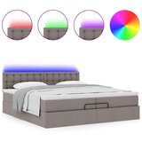  Otomanski posteljni okvir z vzmetnicami taupe 200x200 cm blago, (21653489) | Shoptok.si