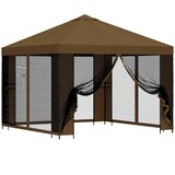 vidaXL Vrtni gazebo s stranskimi stenami 3 x 3 m Taupe, (5000218896) | Shoptok.si