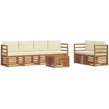  Set vanjskih sofa 7 pcs Prirodna i krem Čvrsto drvo akacije | shoptok.hr