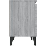  Noćni ormarić s metalnim nogama boja sivog hrasta 40x30x50 cm | Eponuda.ba