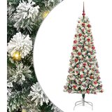  Umjetno božićno drvce s nogom s stalakom Zelena i bijela 180 cm | shoptok.hr