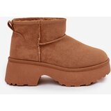 Boto Ladies Low Slip On Insulated Snow Boots With Fur Camel Mavelle | Shoptok.si