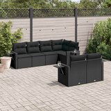Maison Chic Seti vrtnega pohištva - Vrtna garnitura - Vrtni pohištvo set 7-delna z blazinami črn poli ratan, (21803354) | Shoptok.si