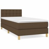  Krevet s oprugama i madracem tamnosmeđi 90 x 190 cm od tkanine | shoptok.hr