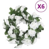 vidaXL Božićni cvjetni vijenci 6 kom bijeli 240 cm | shoptok.hr