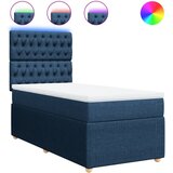 vidaXL Box spring postelja z vzmetnico modra 80x200 cm blago, (21305854) Cene