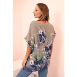 Kesi Włoski Women's cotton blouse with floral print and short sleeves fango | shoptok.hr