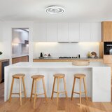 SULION Bela LED stropna svetilka z daljinskim upravljalnikom/z ventilatorjem Alan – | Shoptok.si
