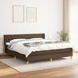 Krevet s oprugama i madracem tamnosmeđi 160x200 cm tkanina | shoptok.hr