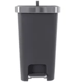 Siv plastičen koš za smeti s pedalom 15 l Premier –
