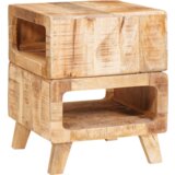 vidaXL Konec mize s polico Rjava 40 x 40 x 49 cm trden mangov les | Shoptok.si