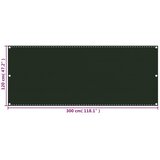 Balkonski zastor tamnozeleni 120 x 300 cm HDPE | Shoptok.si