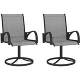 Maison Chic Vrtni vrtljivi stoli - Stol za vrt 2 kosa tekstil in jeklo sivi JS2628, (21876163) | Shoptok.si