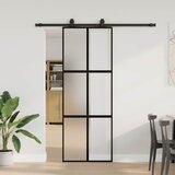 vidaXL Klizna vrata s priborom crna 76 x 205 cm kaljeno staklo Cijene
