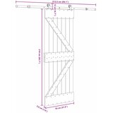  Klizna vrata NARVIK Prirodna i crna 70 x 210 cm (213,5 cm) | Eponuda.ba